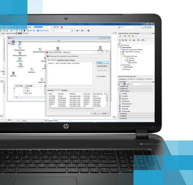 Delphi/400 development environment — IBM i (AS/400) DB2 query editor